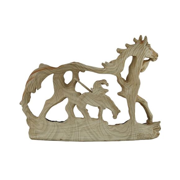 End of the Trail Classic Western Wood Look Statue - Picture 3 of 3